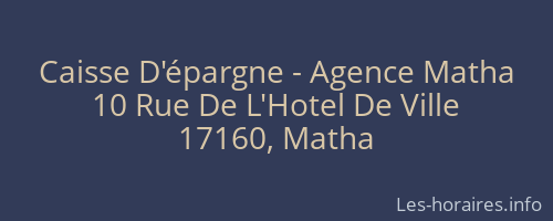 Caisse D'épargne - Agence Matha
