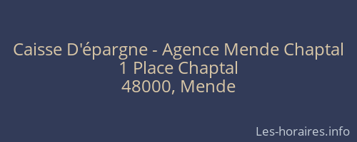 Caisse D'épargne - Agence Mende Chaptal
