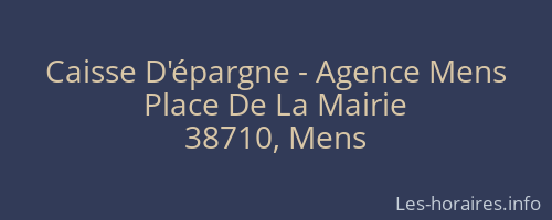 Caisse D'épargne - Agence Mens