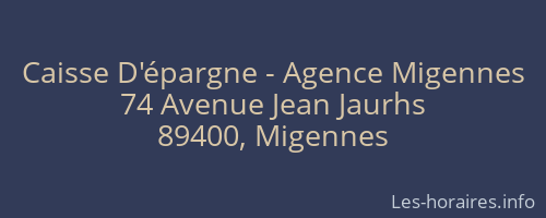Caisse D'épargne - Agence Migennes