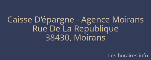 Caisse D'épargne - Agence Moirans