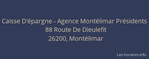Caisse D'épargne - Agence Montélimar Présidents