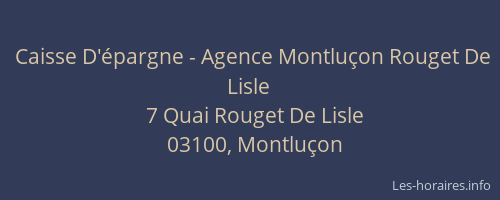 Caisse D'épargne - Agence Montluçon Rouget De Lisle