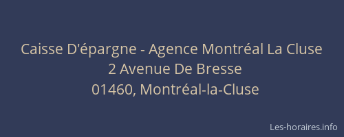 Caisse D'épargne - Agence Montréal La Cluse
