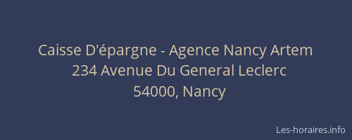 Caisse D'épargne - Agence Nancy Artem