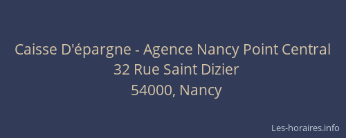 Caisse D'épargne - Agence Nancy Point Central