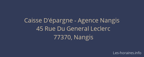 Caisse D'épargne - Agence Nangis
