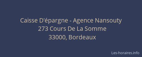 Caisse D'épargne - Agence Nansouty