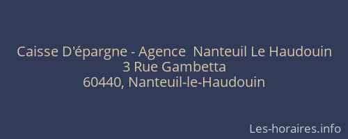 Caisse D'épargne - Agence  Nanteuil Le Haudouin