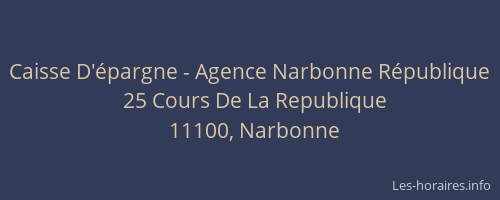 Caisse D'épargne - Agence Narbonne République