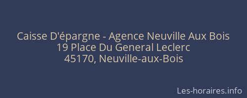 Caisse D'épargne - Agence Neuville Aux Bois