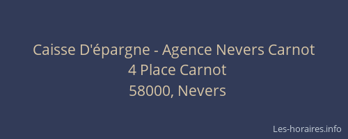 Caisse D'épargne - Agence Nevers Carnot