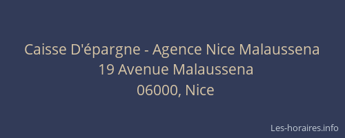 Caisse D'épargne - Agence Nice Malaussena