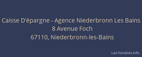 Caisse D'épargne - Agence Niederbronn Les Bains