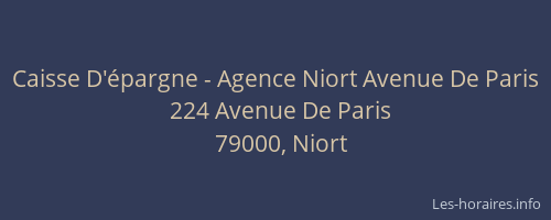 Caisse D'épargne - Agence Niort Avenue De Paris
