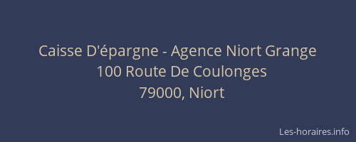 Caisse D'épargne - Agence Niort Grange