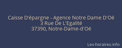 Caisse D'épargne - Agence Notre Dame D'Oé