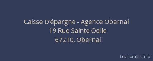 Caisse D'épargne - Agence Obernai