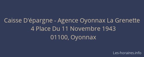 Caisse D'épargne - Agence Oyonnax La Grenette