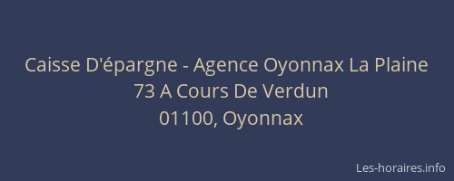 Caisse D'épargne - Agence Oyonnax La Plaine