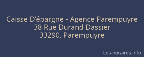 Caisse D'épargne - Agence Parempuyre