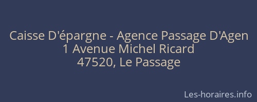 Caisse D'épargne - Agence Passage D'Agen