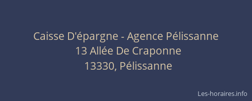 Caisse D'épargne - Agence Pélissanne