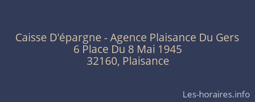 Caisse D'épargne - Agence Plaisance Du Gers