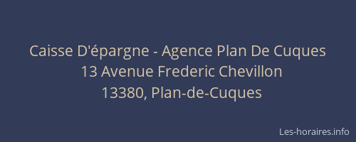 Caisse D'épargne - Agence Plan De Cuques