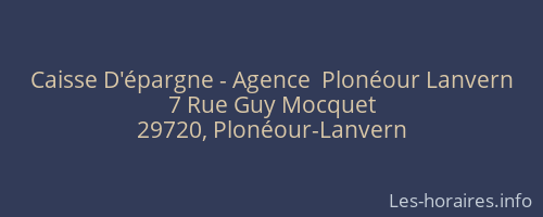 Caisse D'épargne - Agence  Plonéour Lanvern