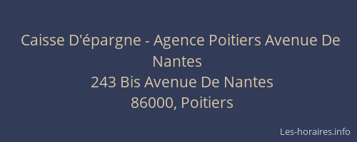 Caisse D'épargne - Agence Poitiers Avenue De Nantes