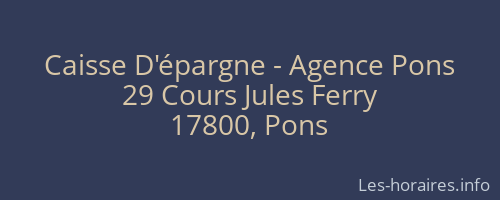 Caisse D'épargne - Agence Pons