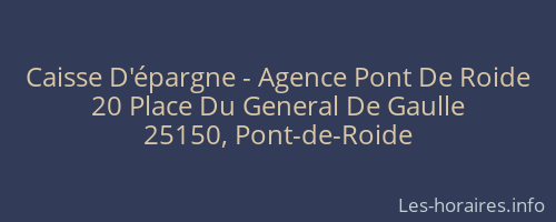 Caisse D'épargne - Agence Pont De Roide