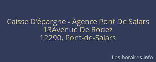 Caisse D'épargne - Agence Pont De Salars