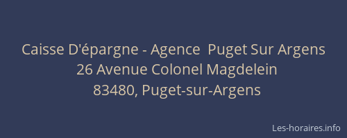 Caisse D'épargne - Agence  Puget Sur Argens