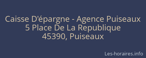Caisse D'épargne - Agence Puiseaux