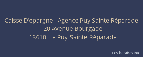 Caisse D'épargne - Agence Puy Sainte Réparade