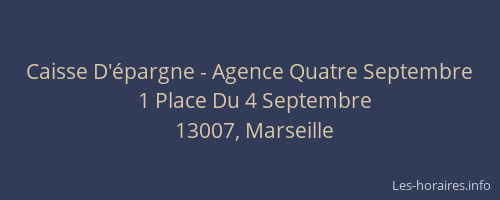 Caisse D'épargne - Agence Quatre Septembre