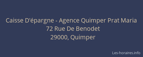 Caisse D'épargne - Agence Quimper Prat Maria