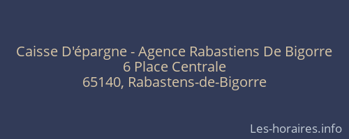 Caisse D'épargne - Agence Rabastiens De Bigorre
