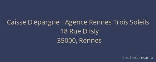 Caisse D'épargne - Agence Rennes Trois Soleils