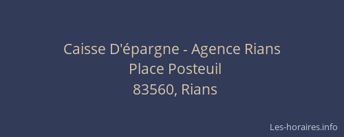 Caisse D'épargne - Agence Rians