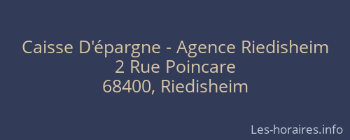 Caisse D'épargne - Agence Riedisheim