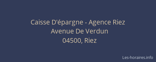 Caisse D'épargne - Agence Riez