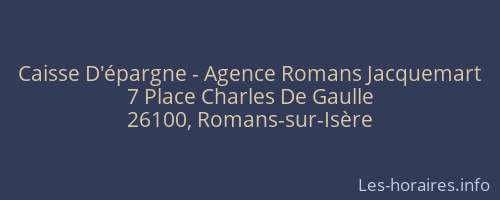 Caisse D'épargne - Agence Romans Jacquemart