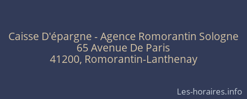 Caisse D'épargne - Agence Romorantin Sologne