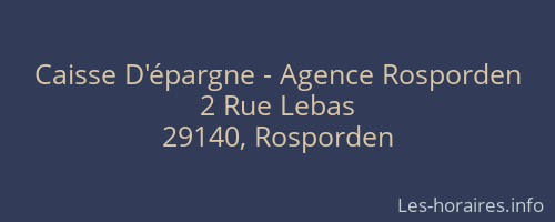 Caisse D'épargne - Agence Rosporden