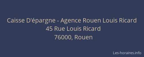 Caisse D'épargne - Agence Rouen Louis Ricard