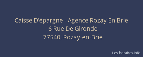 Caisse D'épargne - Agence Rozay En Brie