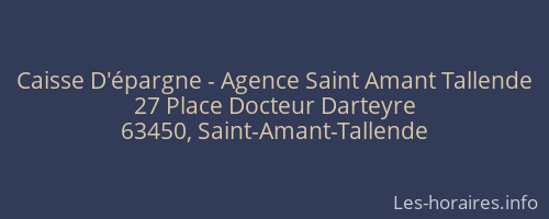 Caisse D'épargne - Agence Saint Amant Tallende